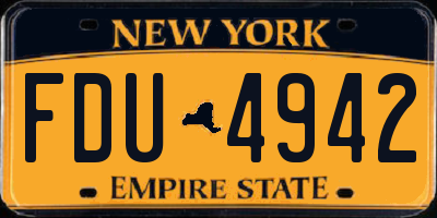 NY license plate FDU4942