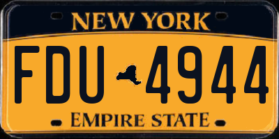 NY license plate FDU4944