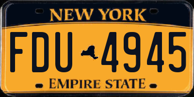 NY license plate FDU4945