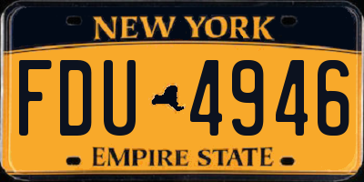 NY license plate FDU4946