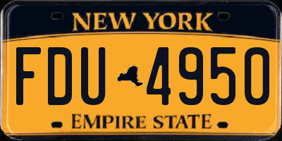 NY license plate FDU4950