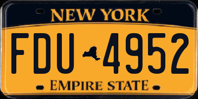 NY license plate FDU4952