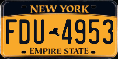 NY license plate FDU4953