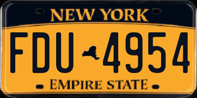 NY license plate FDU4954