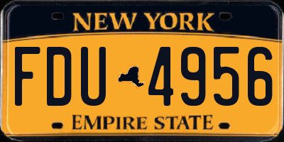 NY license plate FDU4956