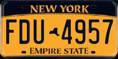 NY license plate FDU4957