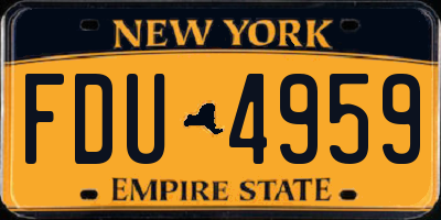 NY license plate FDU4959