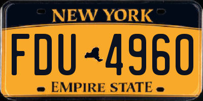 NY license plate FDU4960