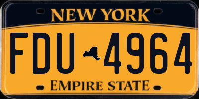 NY license plate FDU4964