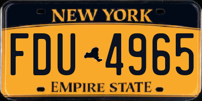 NY license plate FDU4965