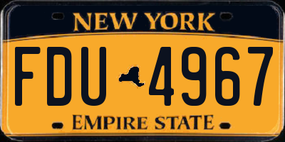 NY license plate FDU4967