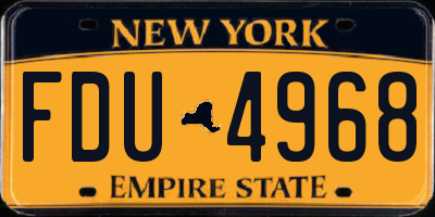 NY license plate FDU4968