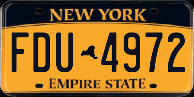NY license plate FDU4972