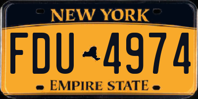 NY license plate FDU4974