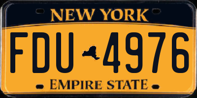 NY license plate FDU4976