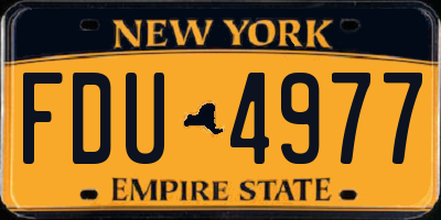 NY license plate FDU4977