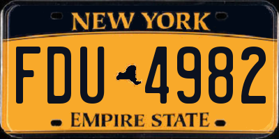 NY license plate FDU4982