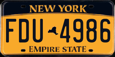 NY license plate FDU4986