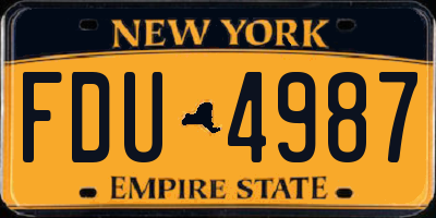 NY license plate FDU4987