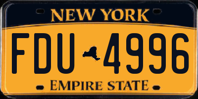 NY license plate FDU4996