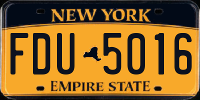 NY license plate FDU5016