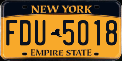 NY license plate FDU5018