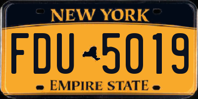 NY license plate FDU5019