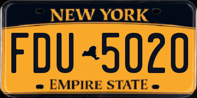 NY license plate FDU5020