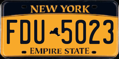 NY license plate FDU5023