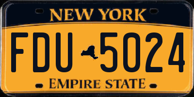 NY license plate FDU5024
