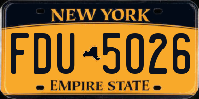 NY license plate FDU5026