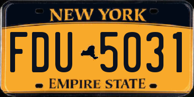 NY license plate FDU5031