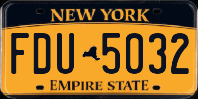 NY license plate FDU5032