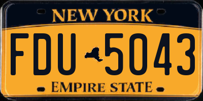 NY license plate FDU5043