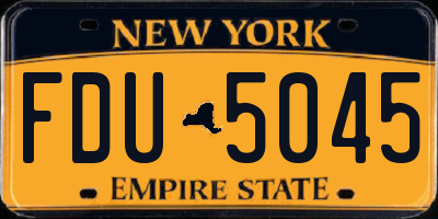 NY license plate FDU5045