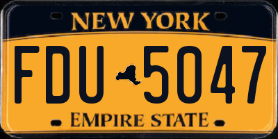 NY license plate FDU5047