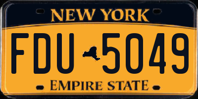NY license plate FDU5049