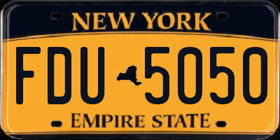 NY license plate FDU5050