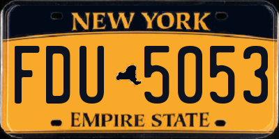 NY license plate FDU5053