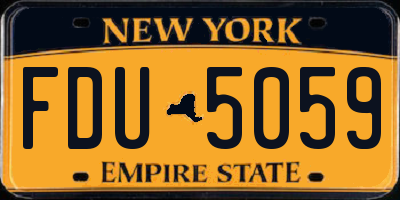 NY license plate FDU5059