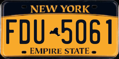 NY license plate FDU5061
