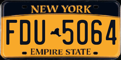 NY license plate FDU5064