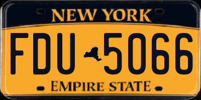 NY license plate FDU5066