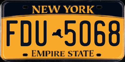 NY license plate FDU5068