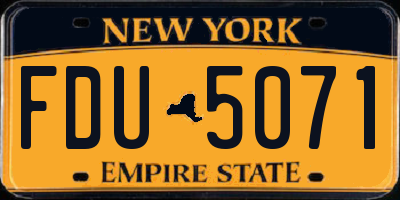 NY license plate FDU5071