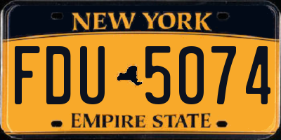 NY license plate FDU5074