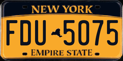 NY license plate FDU5075