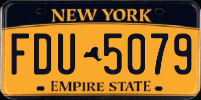 NY license plate FDU5079