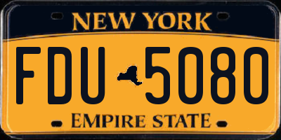 NY license plate FDU5080