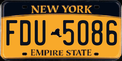 NY license plate FDU5086